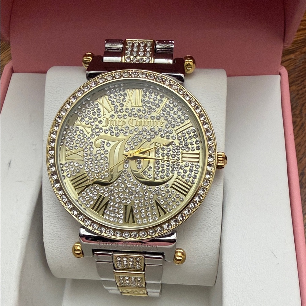 Juicy Couture Two-Tone Gold and Silver Crystal-Embellished Women's Watch
